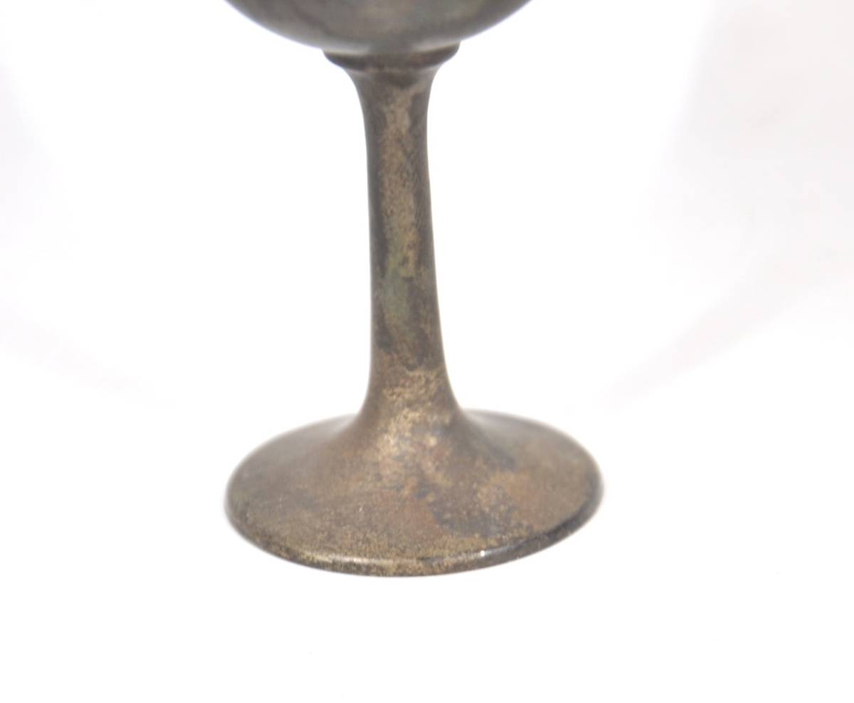  Showa период Vintage серебряный чашечка для сакэ серебряный кубок 2 кубок диаметр 4.5cm высота 8.5cm течение времени. предмет . только не выходит тест ... серебряный кубок.. HTF502