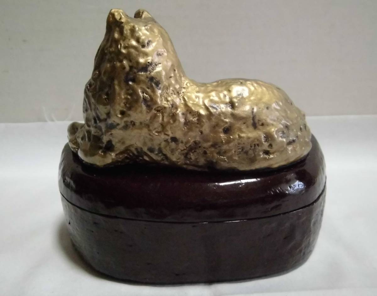  бардачок колли собака металл bronze изображение? крышка есть крышка предмет jue Reebok s драгоценнный камень коробка произведение искусства украшение предмет изделие прикладного искусства retro 