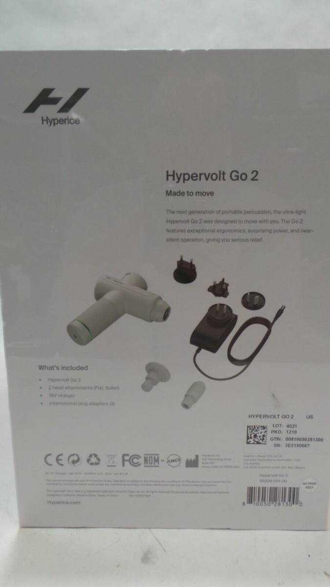 新品未使用 ハイパーボルトGO2 Hypervolt GO2 マッサージガン ハイパーアイス Hyperice 筋膜リリース トレーニング スポーツ  コードレス