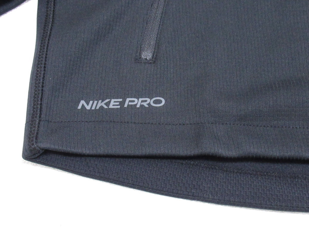 NIKE PRO ジップ パーカー ジャケット 黒 ブラック L ナイキ プロ サーマ トレーニング ジャージ 起毛 DD2125-010_画像4