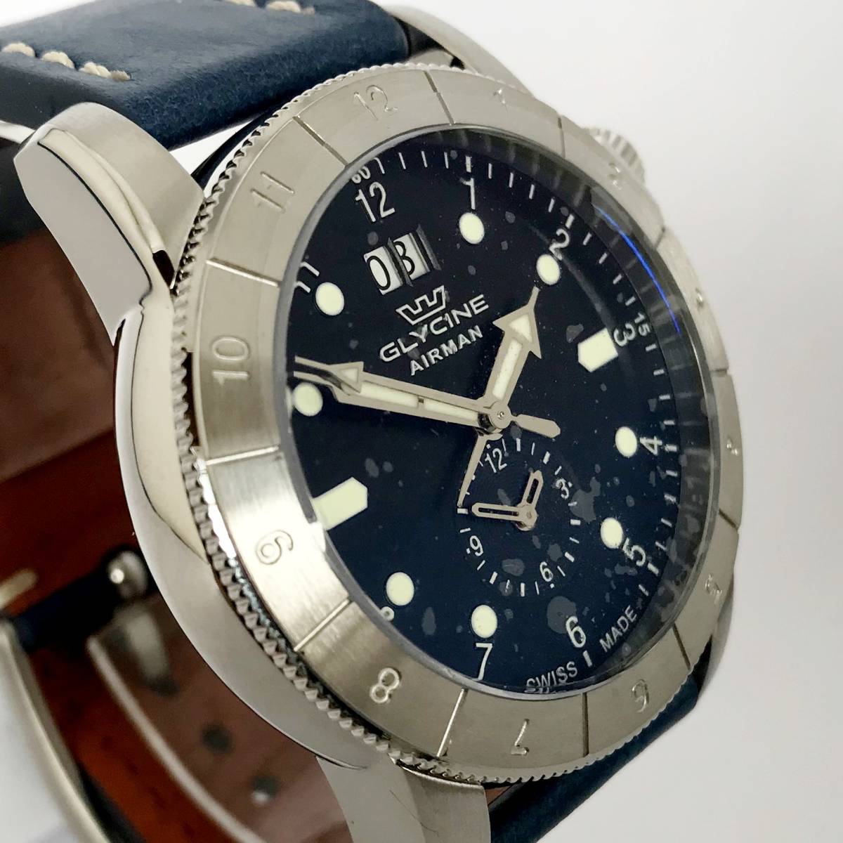 【新品】GLYCINE AIRMAN グリシンエアマン　紳士用腕時計 42mm 20気圧防水 ダイバー　GMT ダブルトゥエルブ　GL0151 35711 _画像3