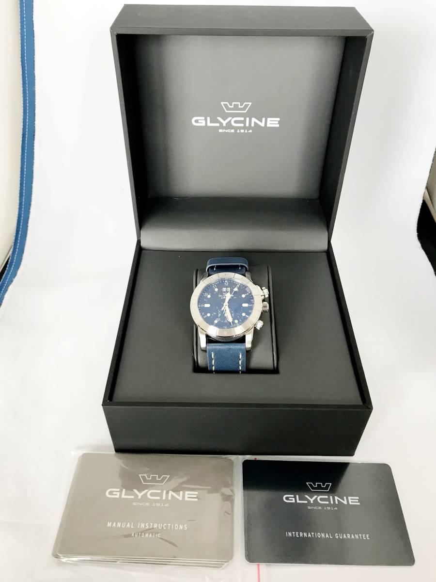 【新品】GLYCINE AIRMAN グリシンエアマン　紳士用腕時計 42mm 20気圧防水 ダイバー　GMT ダブルトゥエルブ　GL0151 35711 _画像9