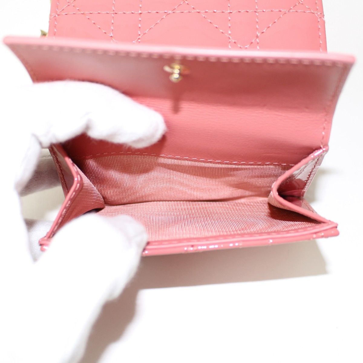 Christian Dior レディディオール カナージュ 三つ折り 財布