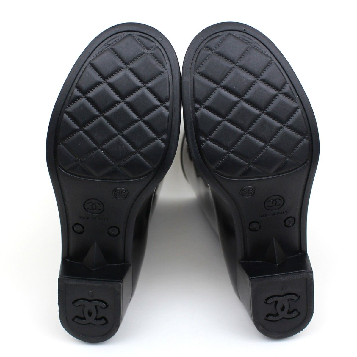 CHANEL シャネル ココマーク ダブルカメリア レインブーツ 美品 36