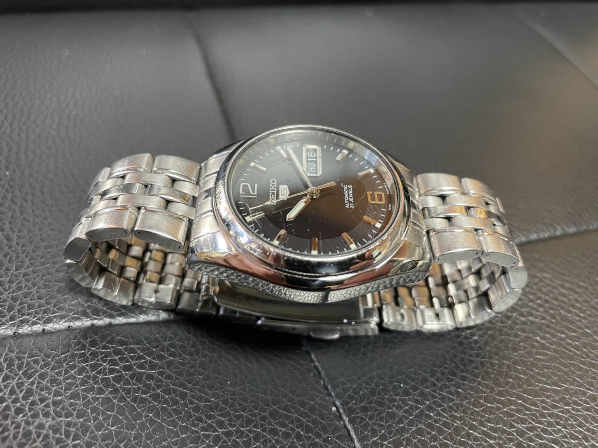 腕時計メンズ【美品】セイコー ファイブSEIKO 5デイデイト7S26-01V0-