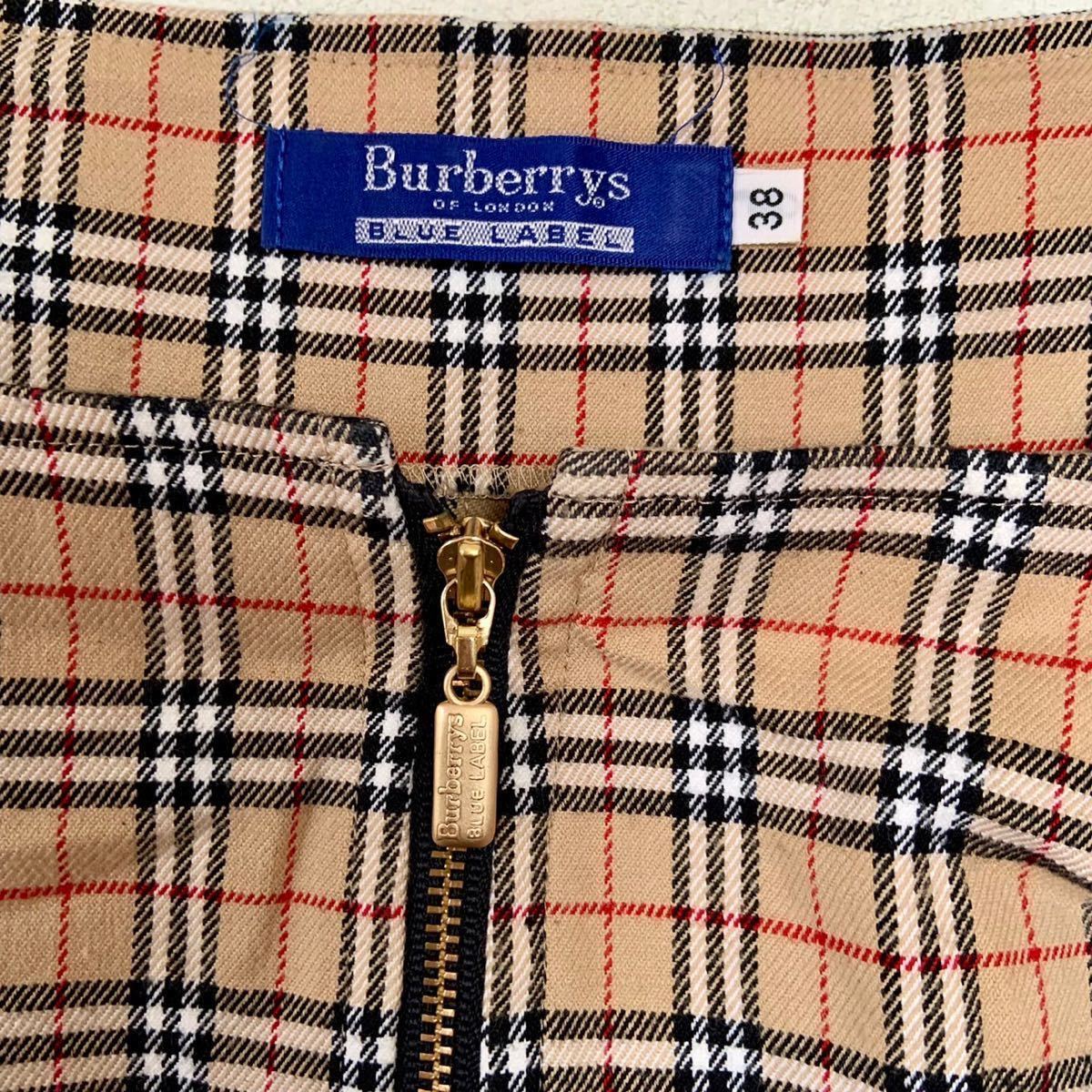 バーバリー ブルーレーベル BURBERRY BLUE LABEL ノースリーブ ワンピース サイズ38 チェック キャミワンピース