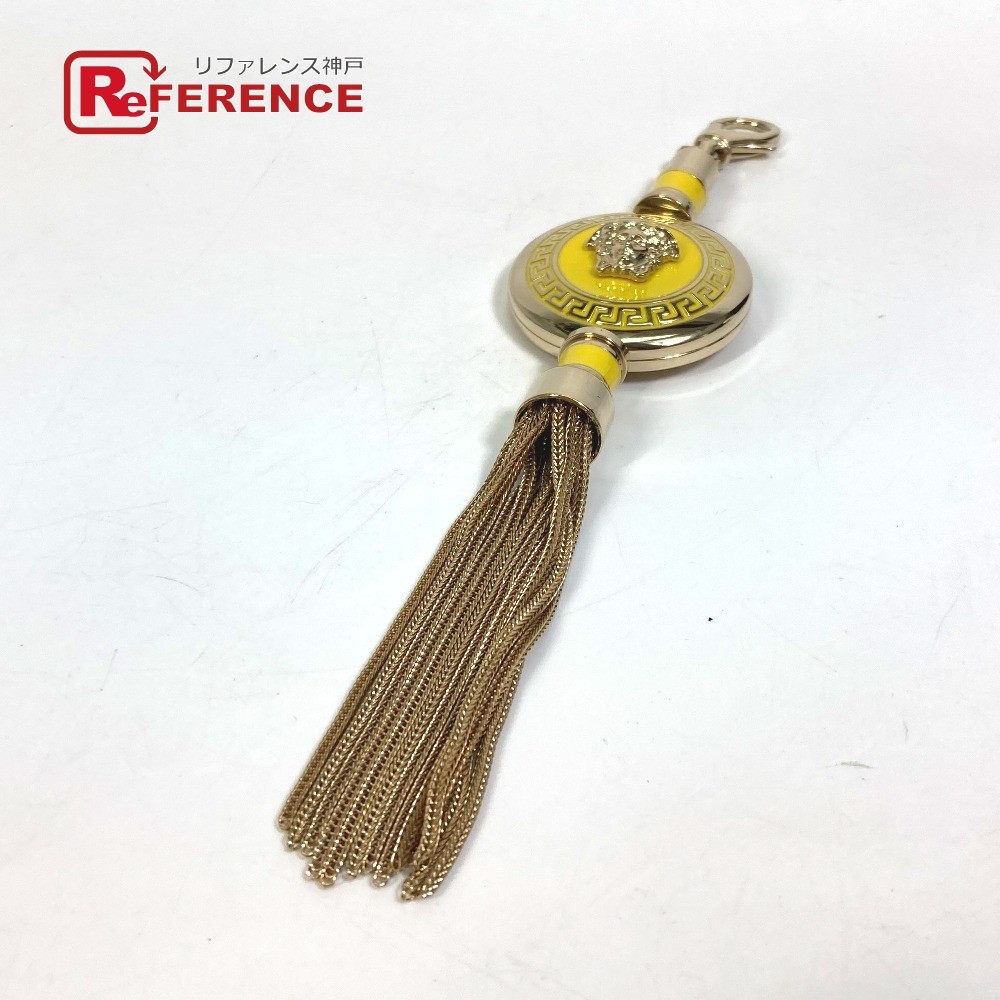 VERSACE Versace fringe mete.-sa bag charm key holder metal Gold / yellow lady's [ used ]