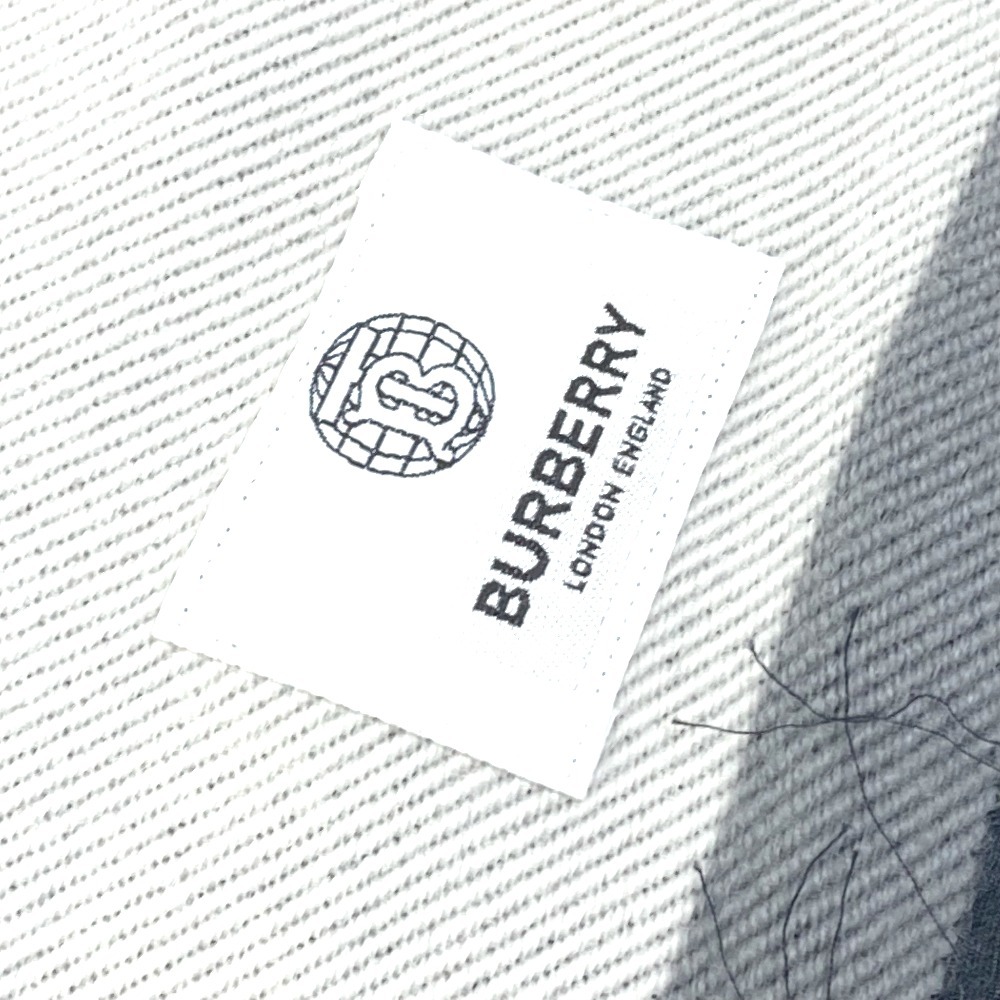 BURBERRY Burberry 8041244 Logo бахрома muffler шерсть черный женский [ б/у ] прекрасный товар 