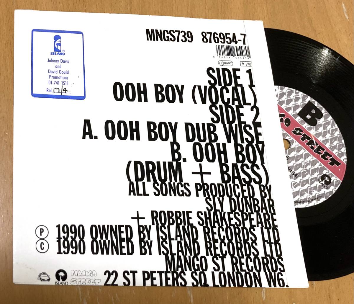 7inch★54-46『Ooh Boy』★Rose Royce カバー★Reggae, Acid Jazz, Free Soul★45 EP_画像2