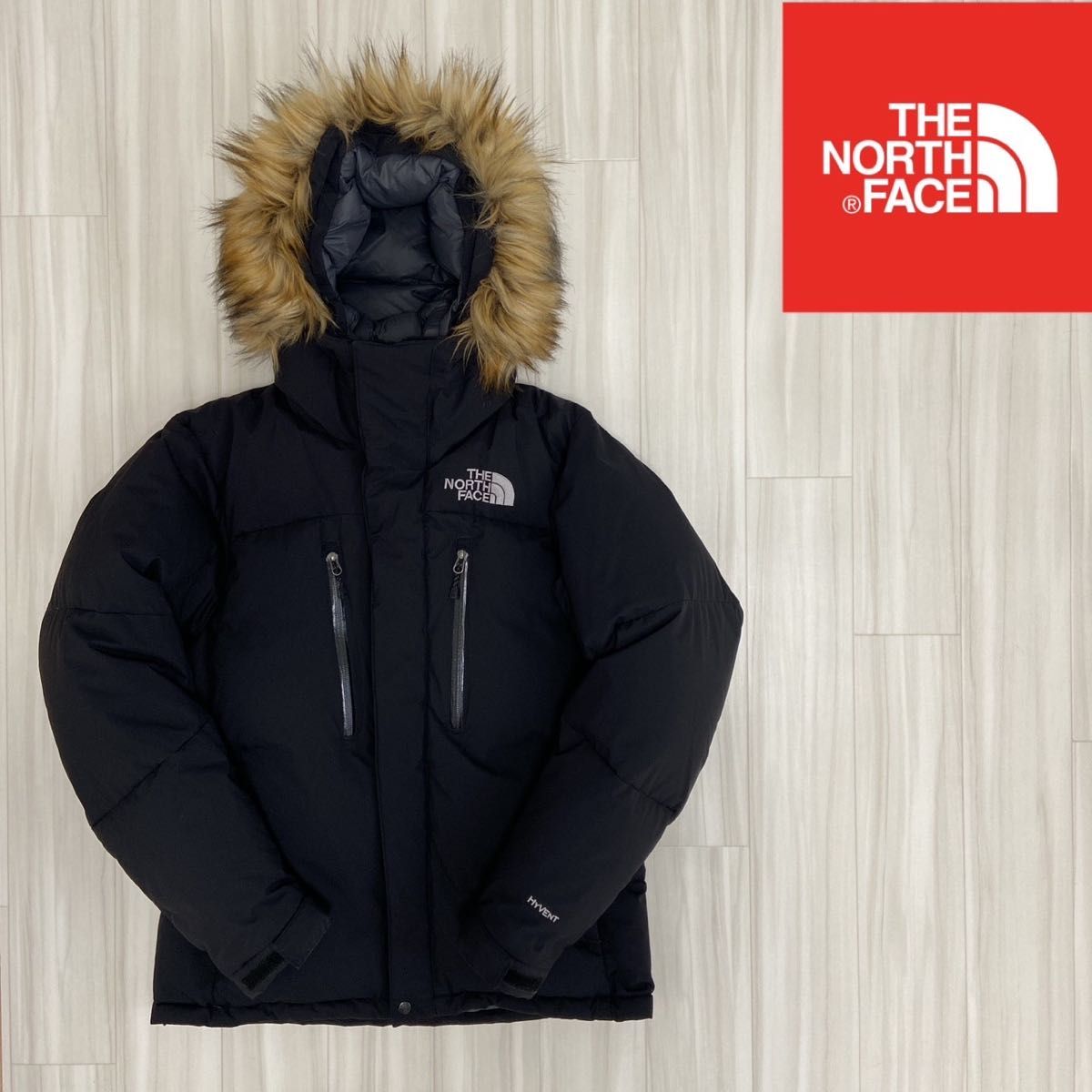 《◇訳あり◇THE NORTH FACE◇HYVENT◇ファー取り外し可◇》ノースフェイス　ダウンジャケット　ブラック　メンズS