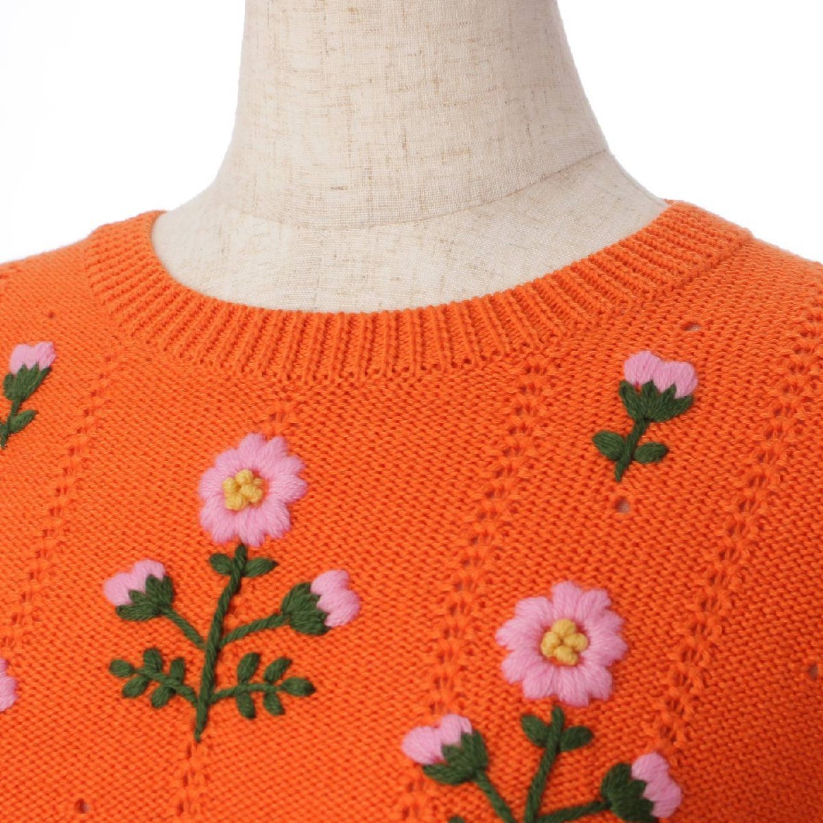 Gucci フローラル 刺繍 プルオーバー 653328 トップス XS オレンジ