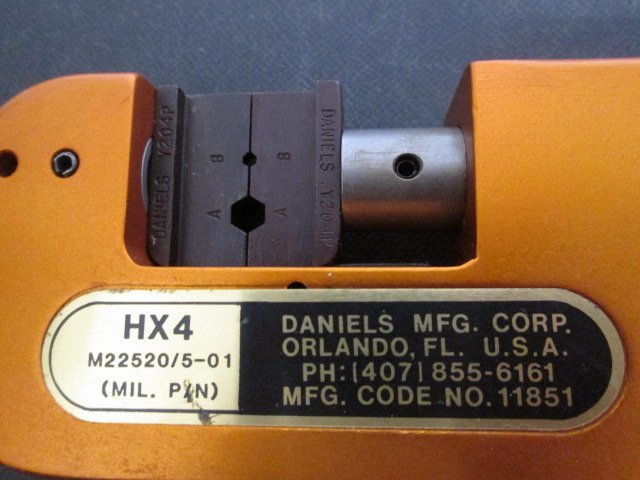 C042■DMC DANIELS MFG CORO HX4 ダイス付替式圧着工具 // M22520/5-09 Y204P // 超美品 6