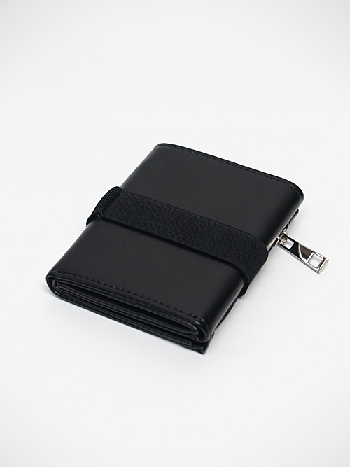 Ground Y・グラウンドワイ/Eco leather threefold mini wallet/BLACK