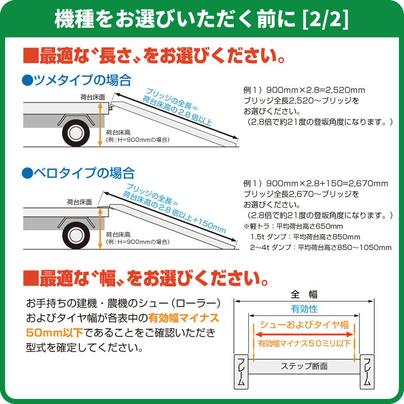 1.5t/セット【全長2700・有効幅300(mm)】昭和アルミブリッジ・GP-270-30-1.5T（ツメ式）1.5トン/2本組 ◎ユンボ・農機用アルミラダーレール_画像6