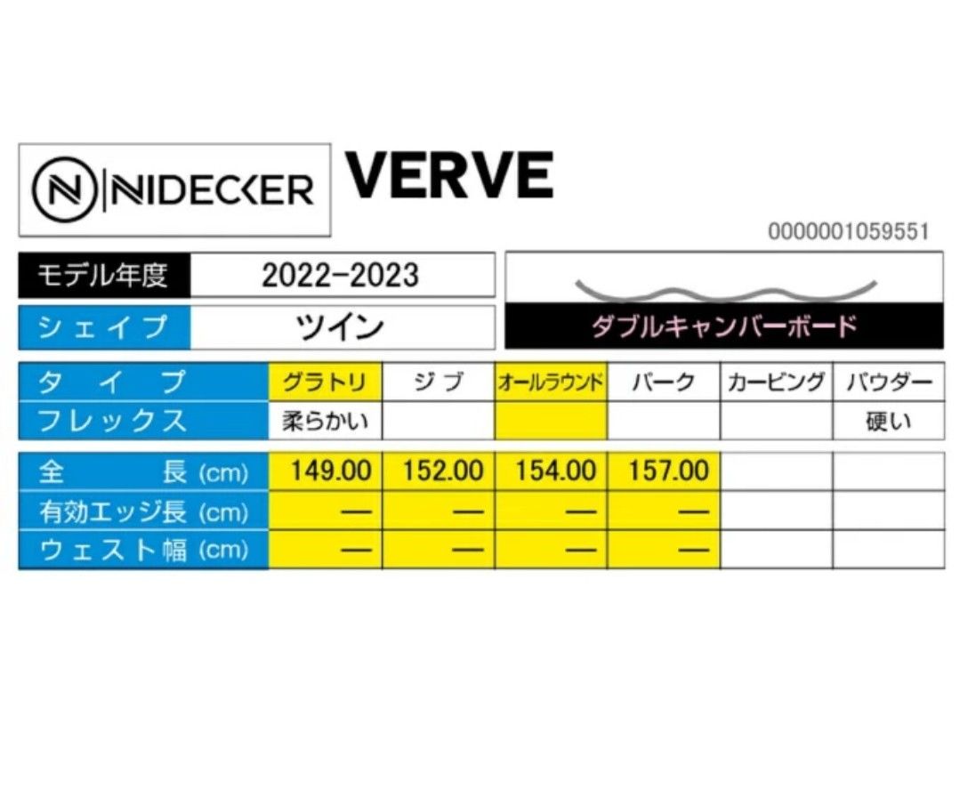 SNB/23 NIDECKER ナイデッカー VERVE JAPAN LTD ヴァーヴジャパン