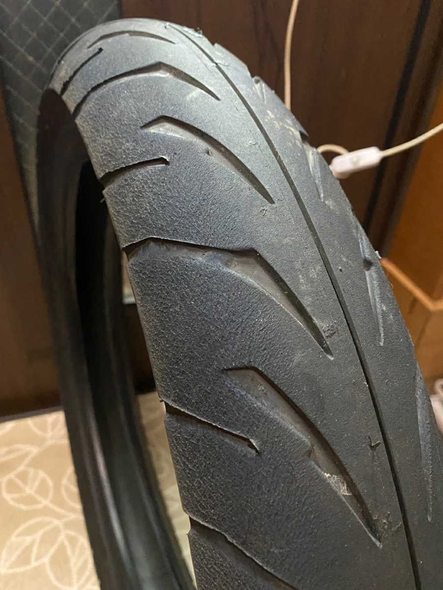 中古MCタイヤ 2021年製造 BRIDGESTONE BATTLAX BT-39 SS 100/80-17 ブリヂストン バトラックス 100 80 17 4721 A2200_画像3