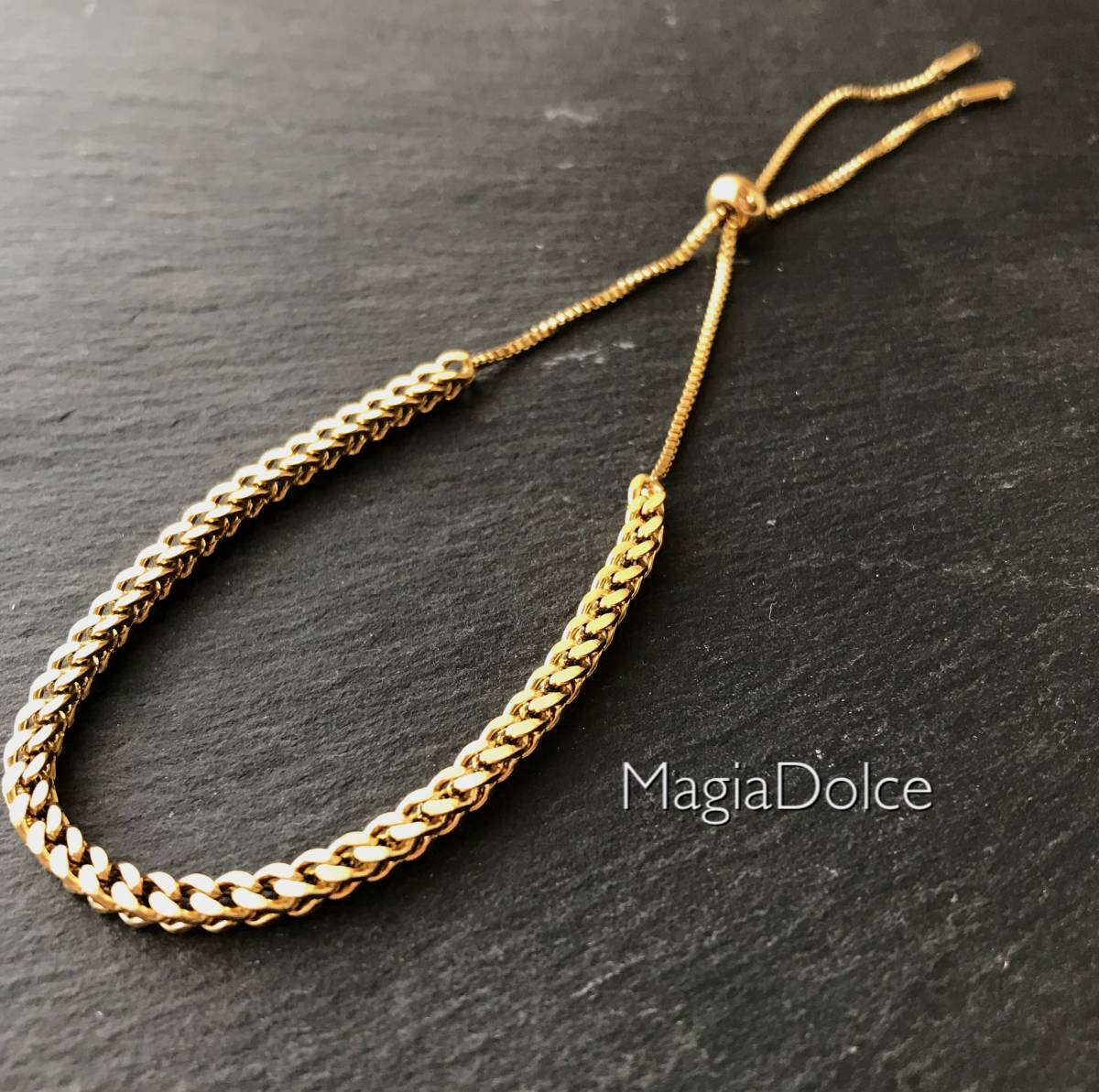  бесплатная доставка *MagiaDolce 5700* нержавеющая сталь браслет Gold браслет золотая цепь браслет простой браслет Корея 