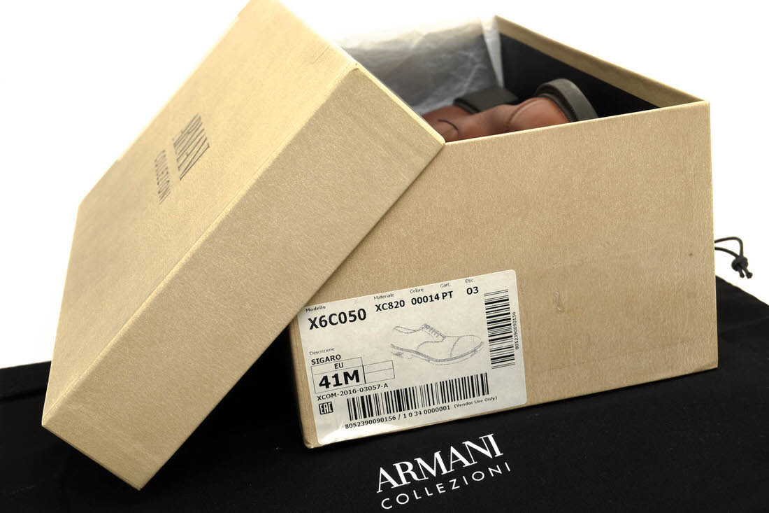 ARMANI COLLEZIONI Armani ko let's .-ni business shoes X6C050 XC820 cow leather car f strut chip 