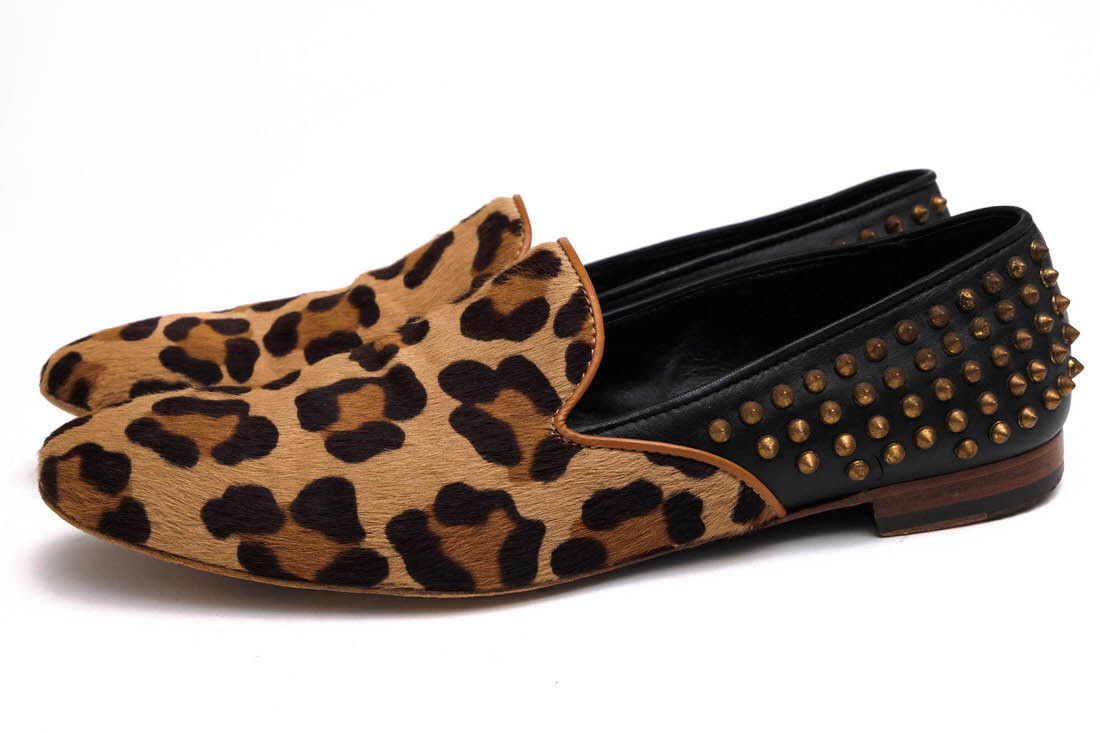 GIACOMORELLIji. Como rely Van p Loafer MS338 - lako Leopard туфли без застежки кожа подошва заклепки 