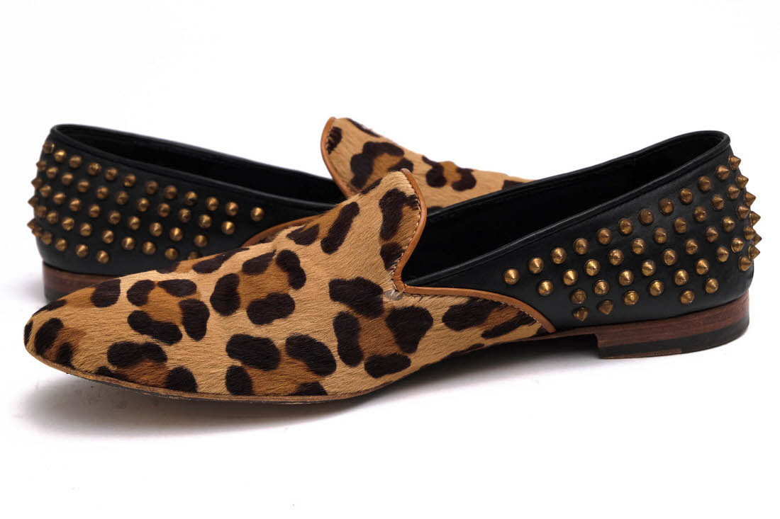 GIACOMORELLIji. Como rely Van p Loafer MS338 - lako Leopard туфли без застежки кожа подошва заклепки 