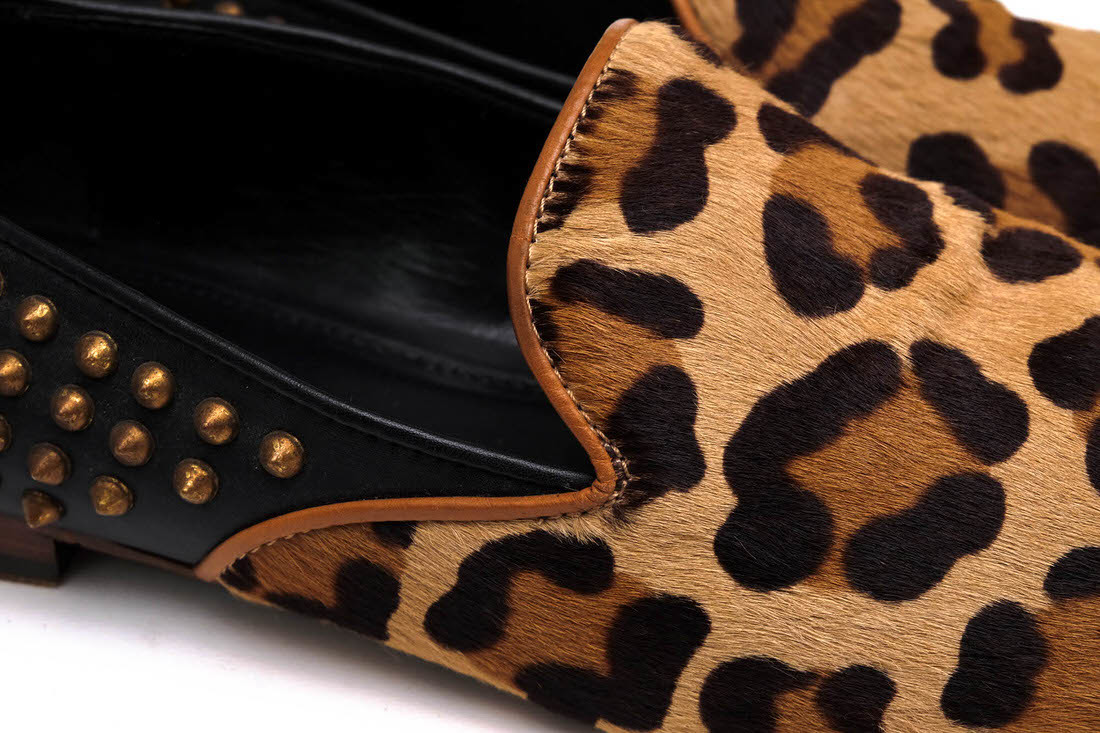 GIACOMORELLIji. Como rely Van p Loafer MS338 - lako Leopard туфли без застежки кожа подошва заклепки 