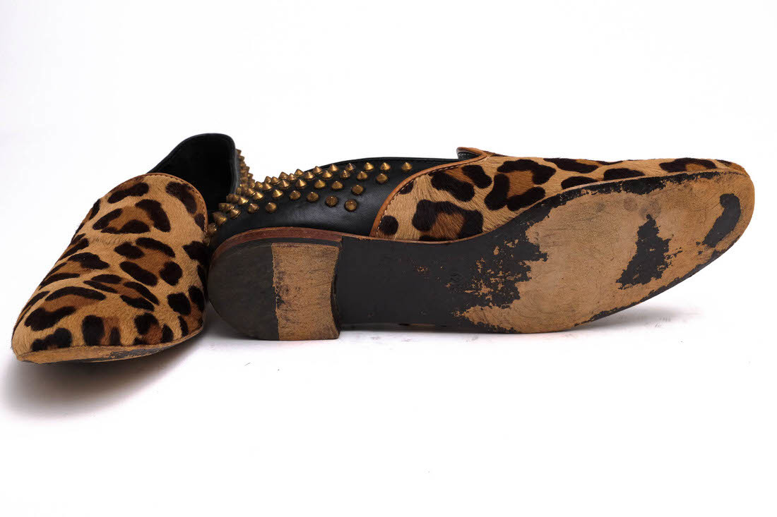 GIACOMORELLIji. Como rely Van p Loafer MS338 - lako Leopard туфли без застежки кожа подошва заклепки 