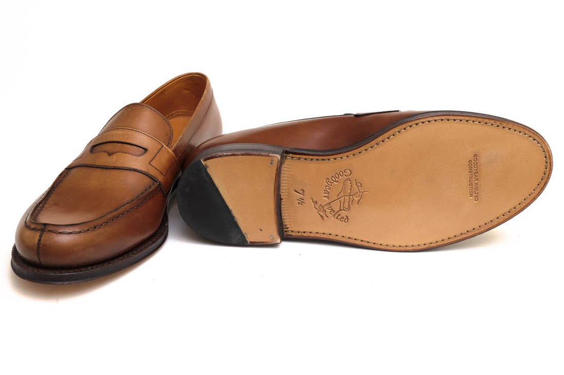 JALAN SRIWIJAYAja Ran потертость waya монета Loafer 98589 18045 Франция te.pi фирма машина f телячья кожа туфли без застежки кожа подошва Goodyear 