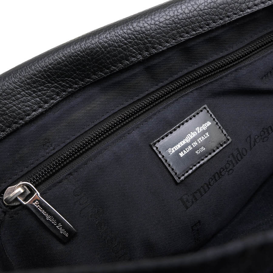 Ermenegildo Zegna Zegna shoulder bag cow leather flap type wrinkle leather shrink leather messenger bag 