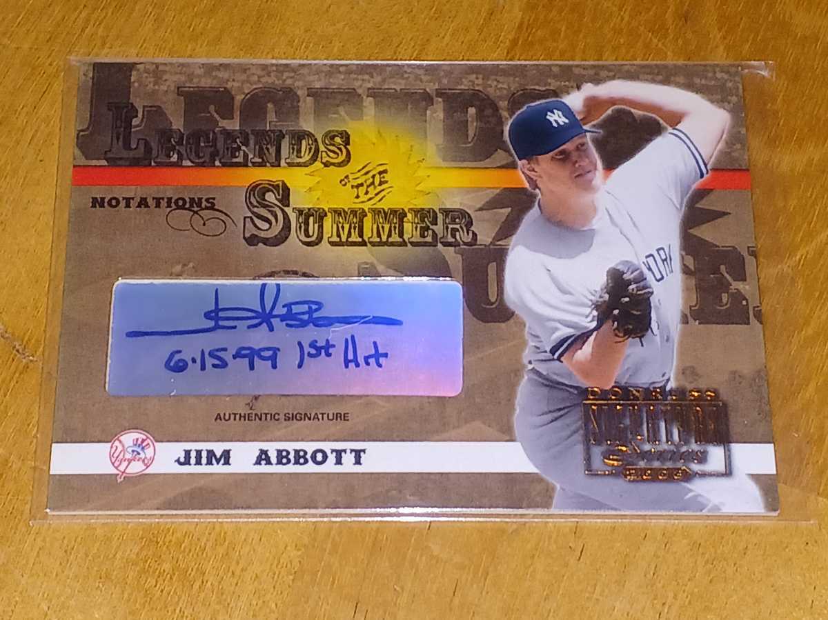 2003 Donruss Signature Series Legends of the Summer Jim Abbott インスク入り Auto 75枚限定 ジム・アボット ヤンキースuniの画像1