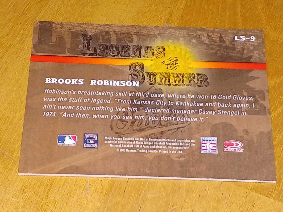2003 Donruss Signature Series Legends of the Summer Brooks Robinson Auto ブルックス・ロビンソン オリオールズ Legend の画像2