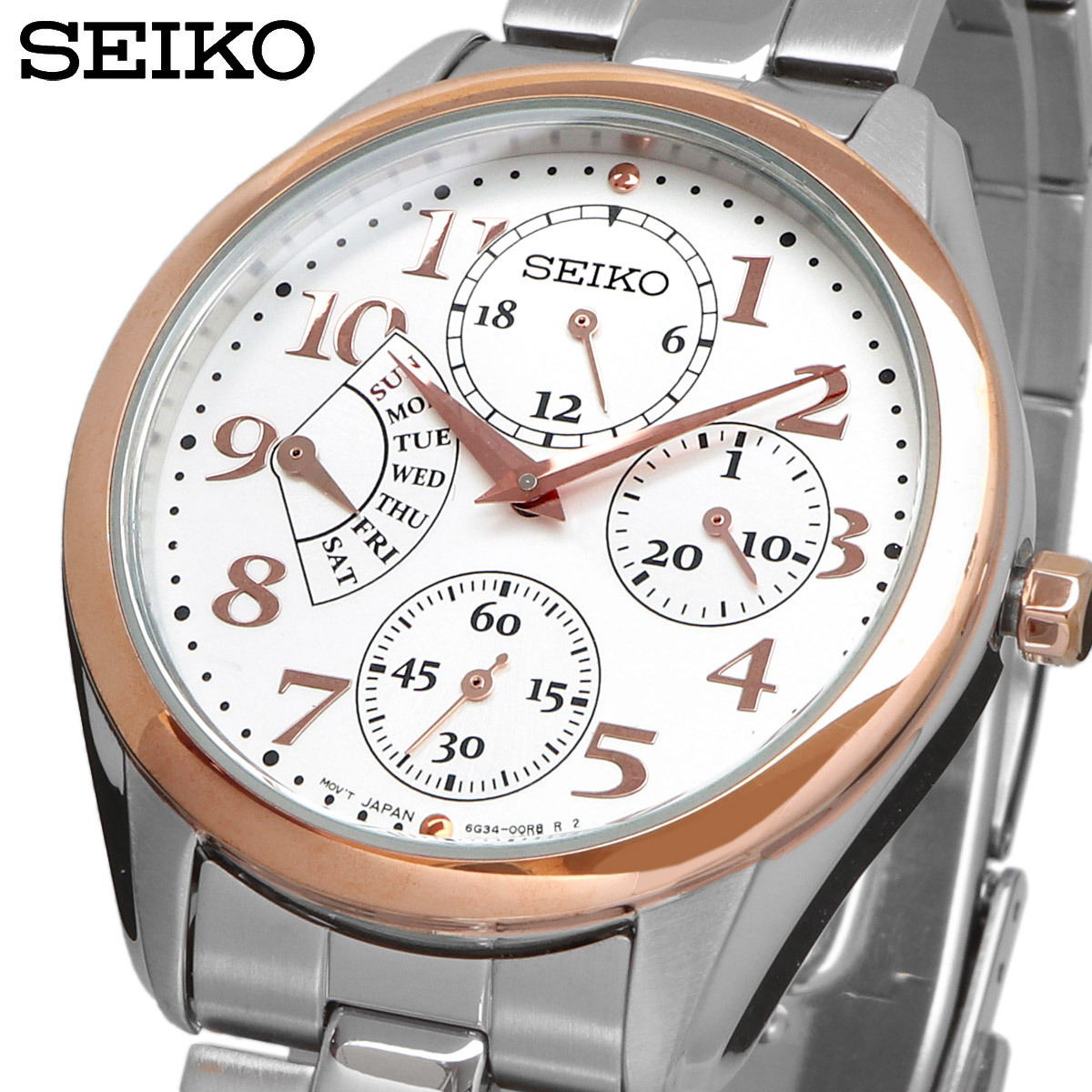 SEIKO セイコー 腕時計 レディース 海外モデル クォーツ レトログラード ビジネス カジュアル SRL052P1
