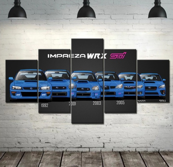 ★☆【大人気!!激安!!!】スバル インプレッサ WRX STI キャンバス アートポスター 壁紙 絵画 フレーム付き Frame 30x40 30x60 30x80cm☆★