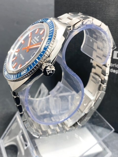 新品 EDOX エドックス 正規品 腕時計 ハイドロサブ オートマテック 自動巻き ステンレス カレンダー 30気圧防水 クロノメーター プレゼント - 3