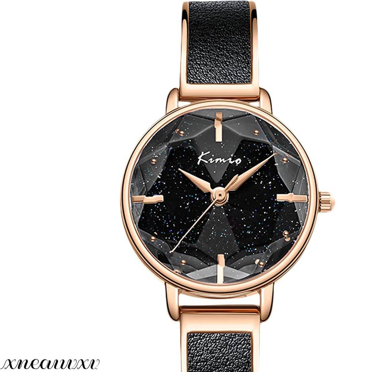 おしゃれな 腕時計 星の光 ブレスレット式 ブラック レディース クオーツ 高品質 立体鏡面 アナログ 女性 腕時計 ウォッチ プレゼント