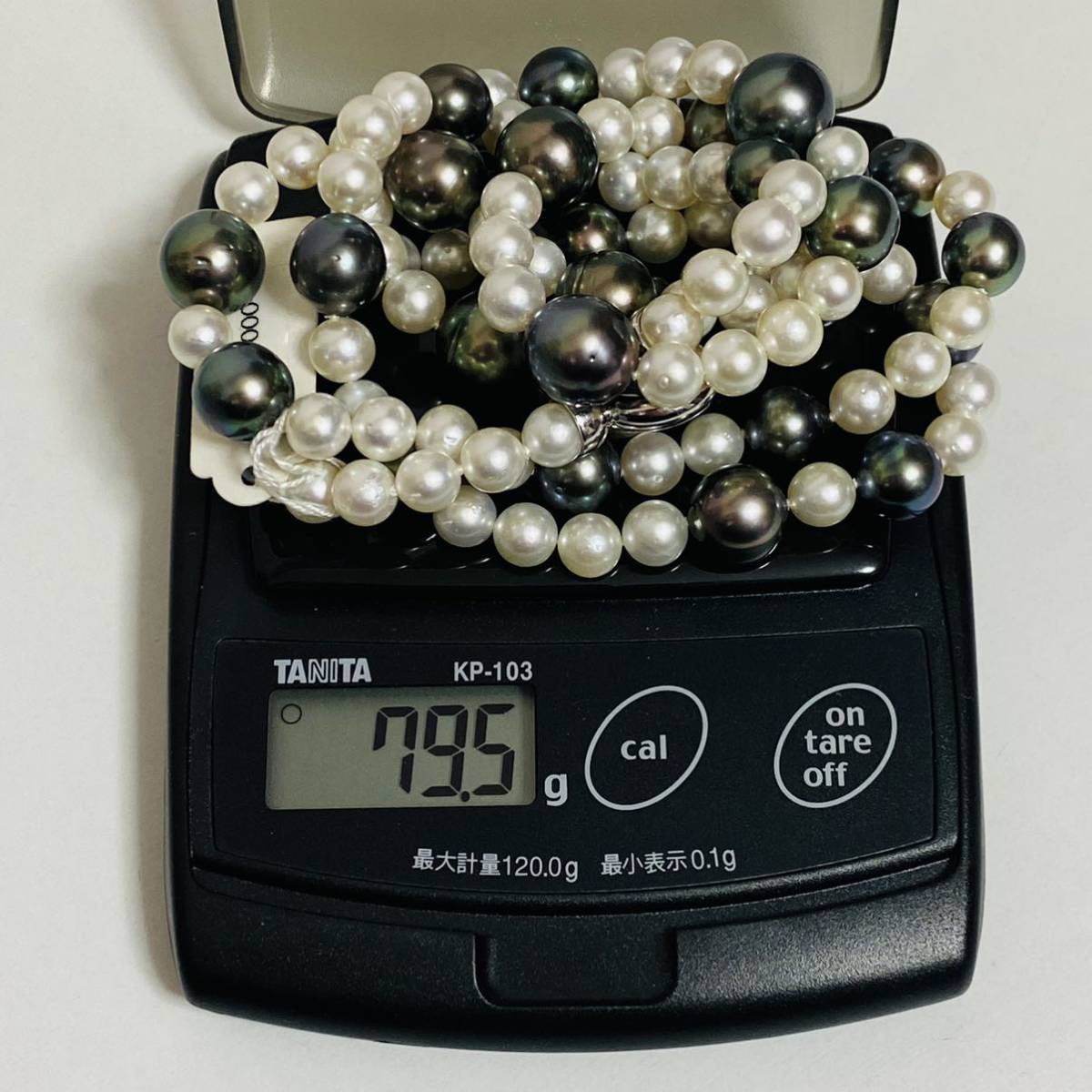 【税込?送料無料】 中古品】ノーブランド 黒真珠 585 K14WG金具 パールネックレス その他