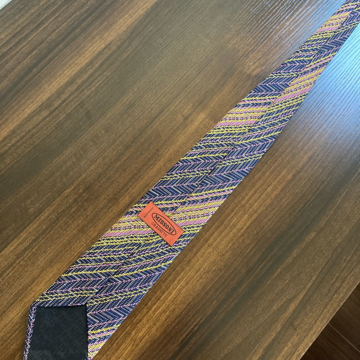 MISSONI Missoni necktie navy colorful Rainbow 