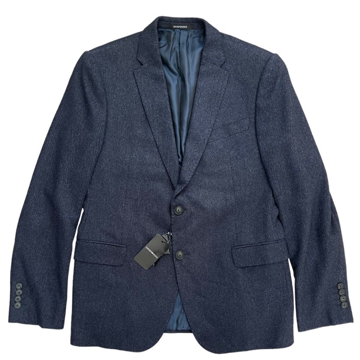 『ARMANI』 / アルマーニ ネイビー ブルー テーラード ジャケット シンプル Lサイズ 50 新品未使用品