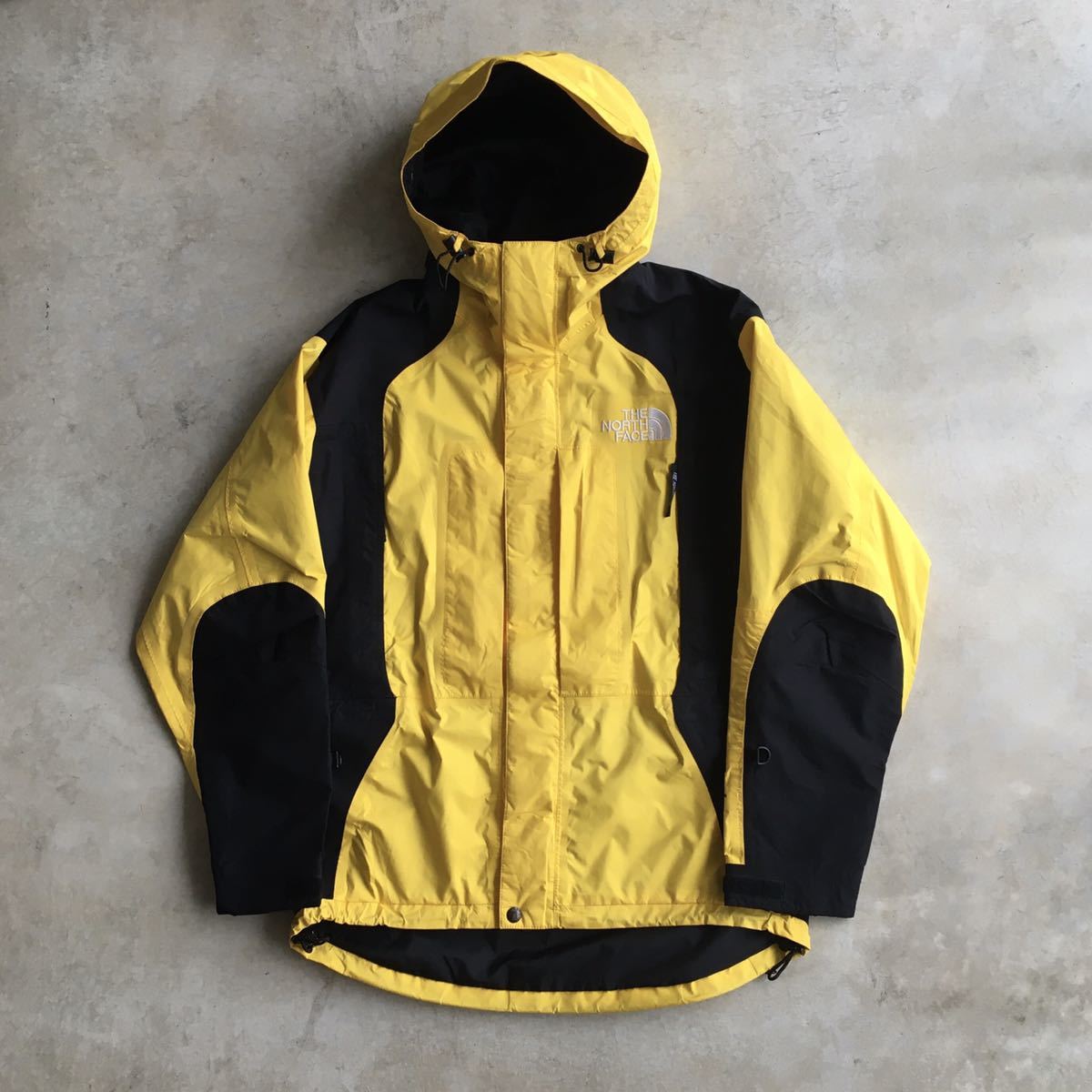 【THE NORTH FACE】ノースフェイス マウンテンガイド ナイロンジャケット/ブラック×イエロー small GORE-TEX オリジナル ビンテージ 90s_画像1