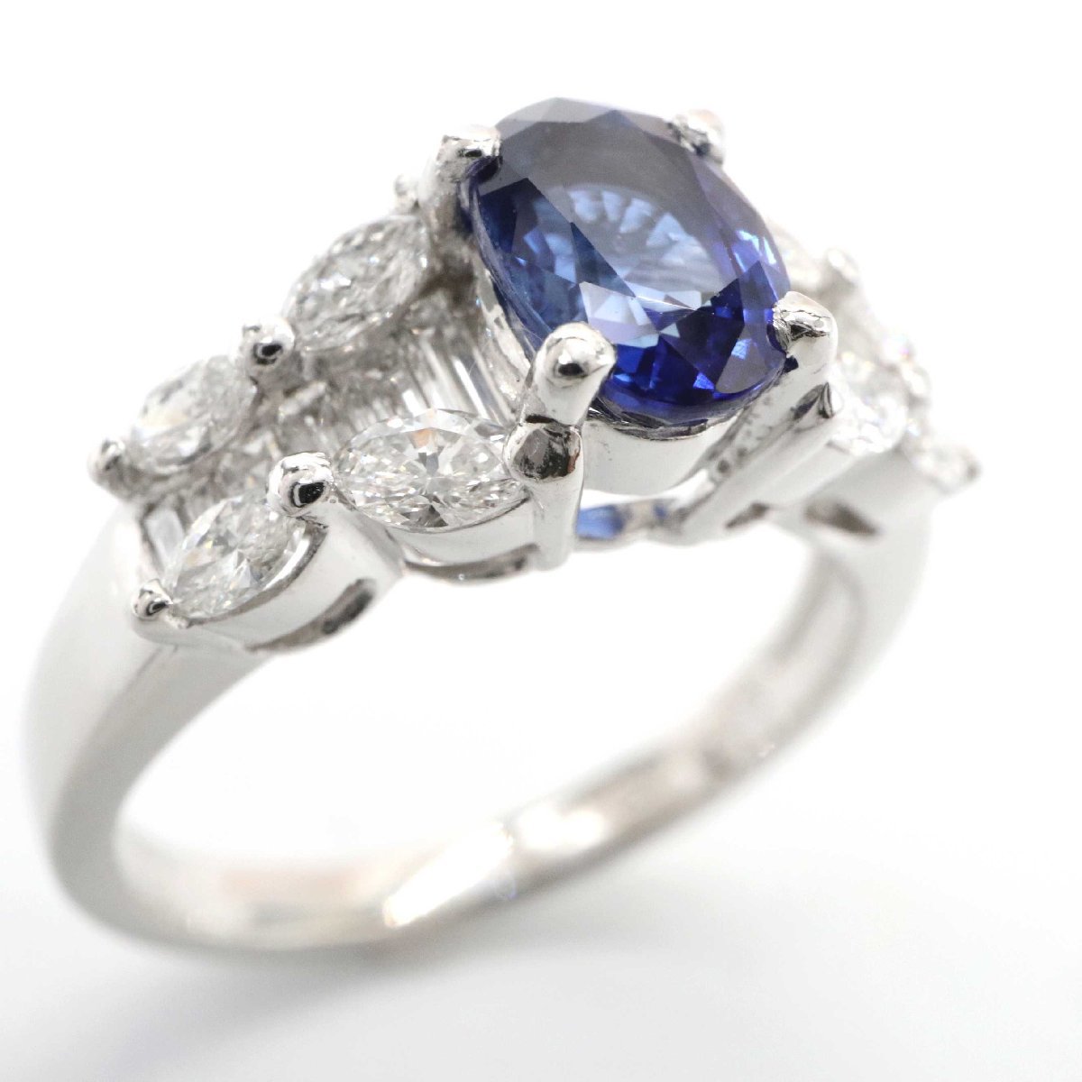 DJ】PT900 サファイア1.27ct/ダイヤモンド0.85ct リング 約12.5号 指輪
