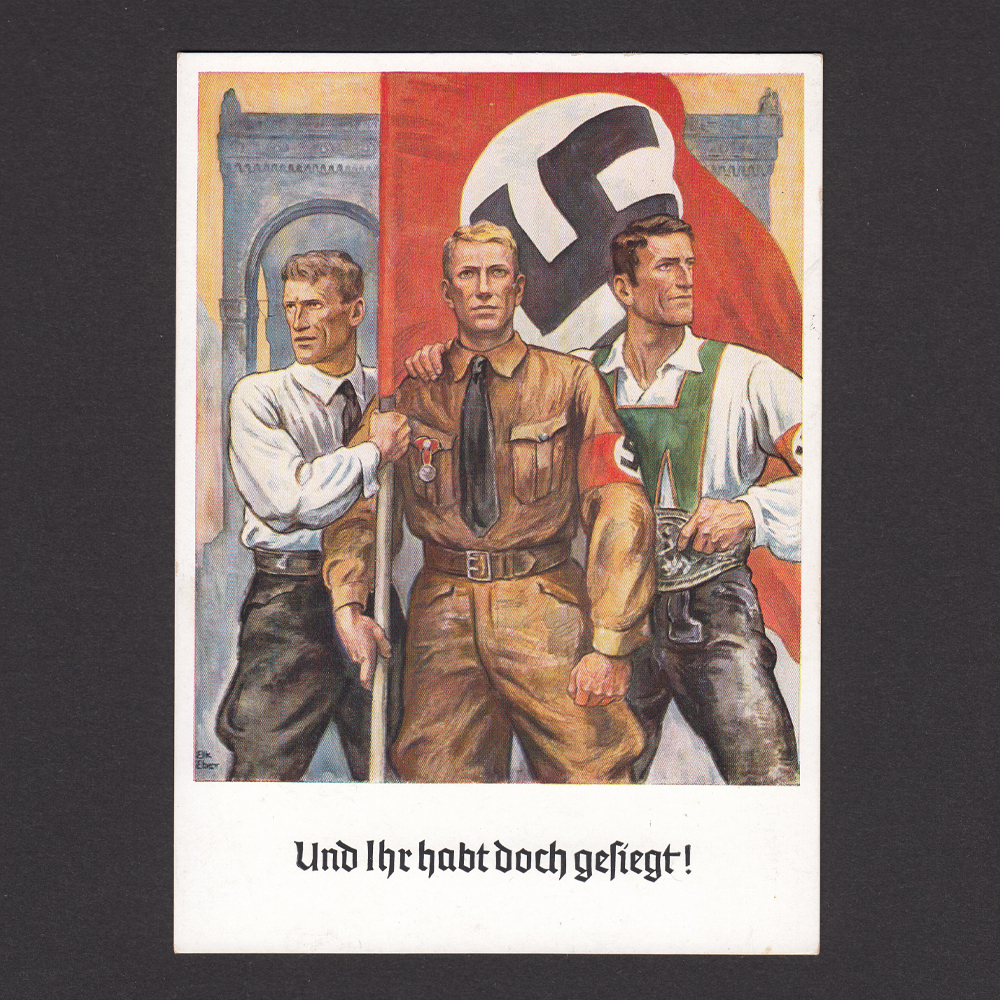 【ナチスドイツ】1938年 MUNCHEN 使用済みポストカード (y3GGembW2x)