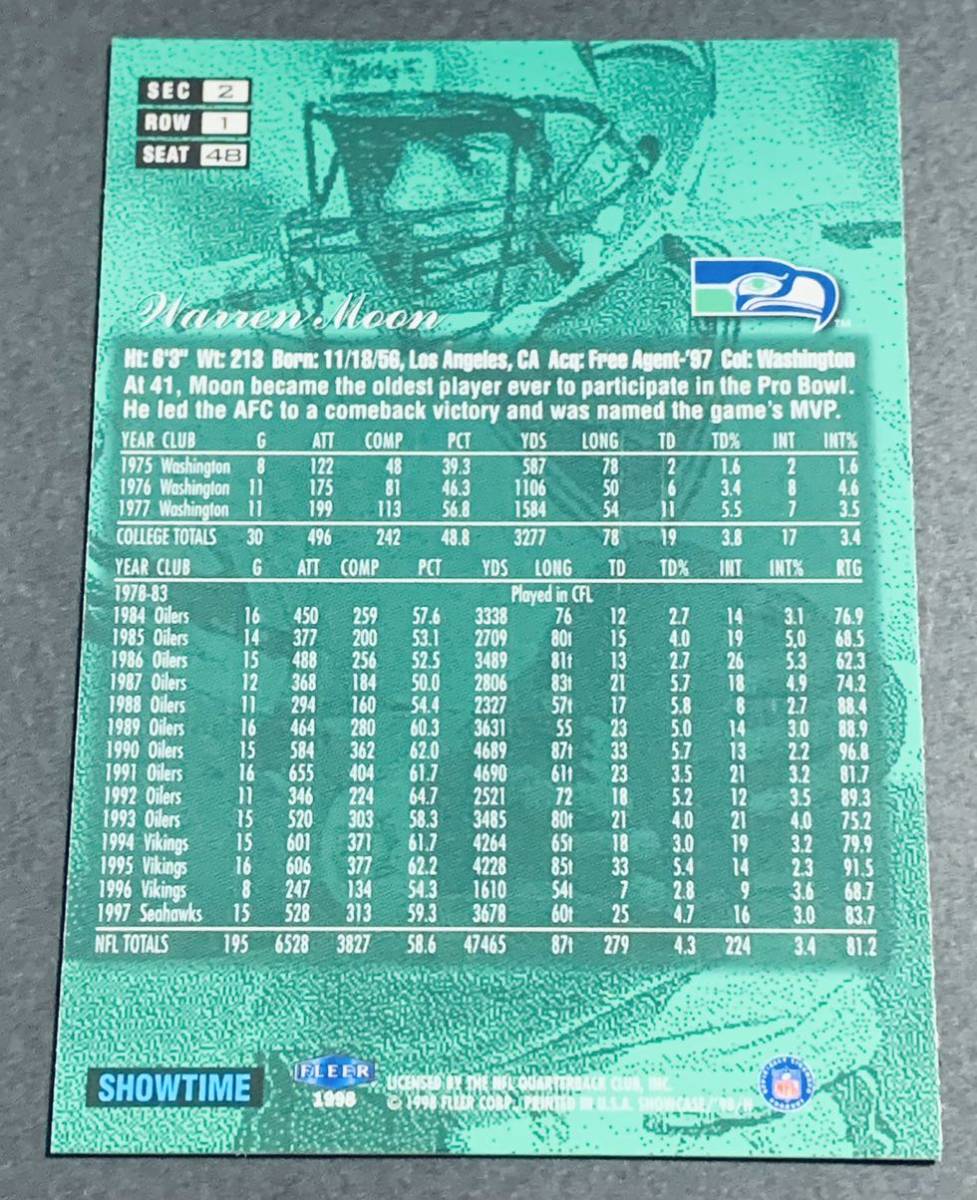 1998 Fleer Flair Showcase Warren Moon Row 1 Seahawks NFL ウォーレンムーン シーホークス カードの画像2