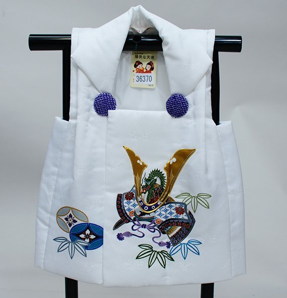 七五三 三歳 男児 合繊 被布コート 単品 陽気な天使 日本製 白地 新品（株）安田屋 NO36370_画像1