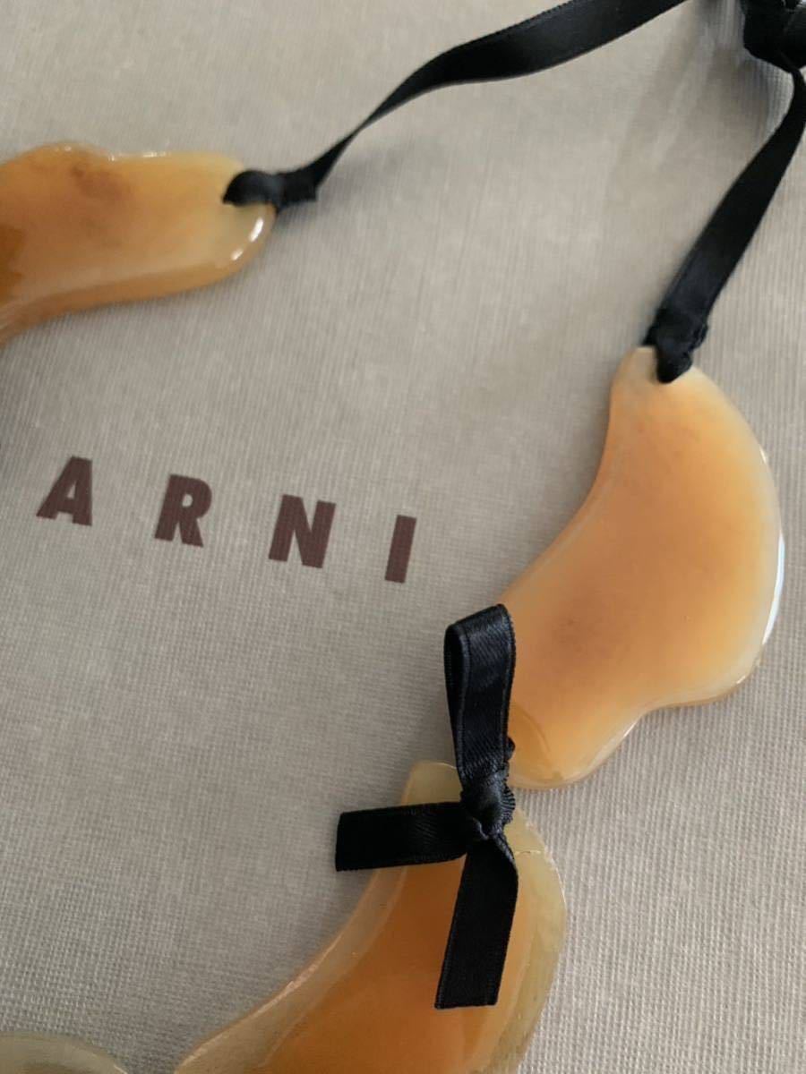 セール　SALE マルニ　ブローチ付き　ネックレス　オレンジ　ブラウン　ブローチ　アクセサリー　MARNI_画像2