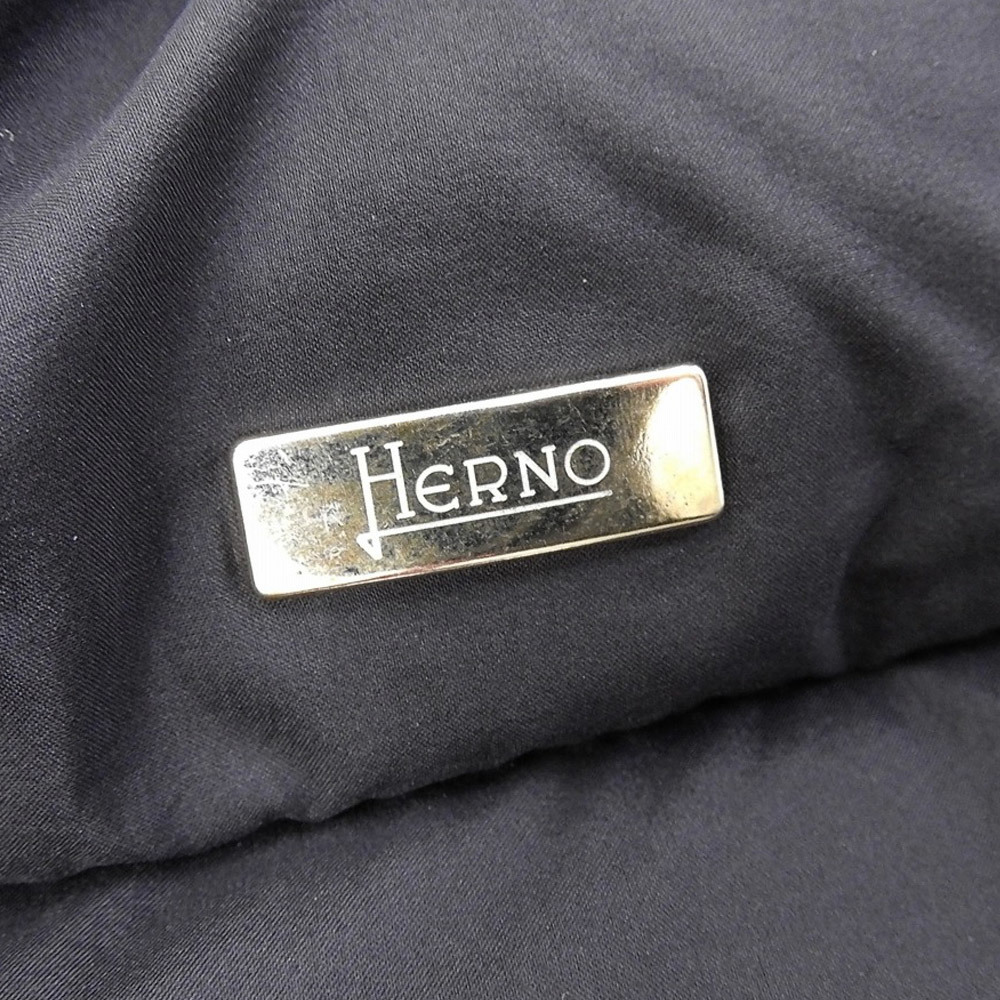HERNO ヘルノ ウール切替 七分袖 ナイロン スタンドカラー ダウン