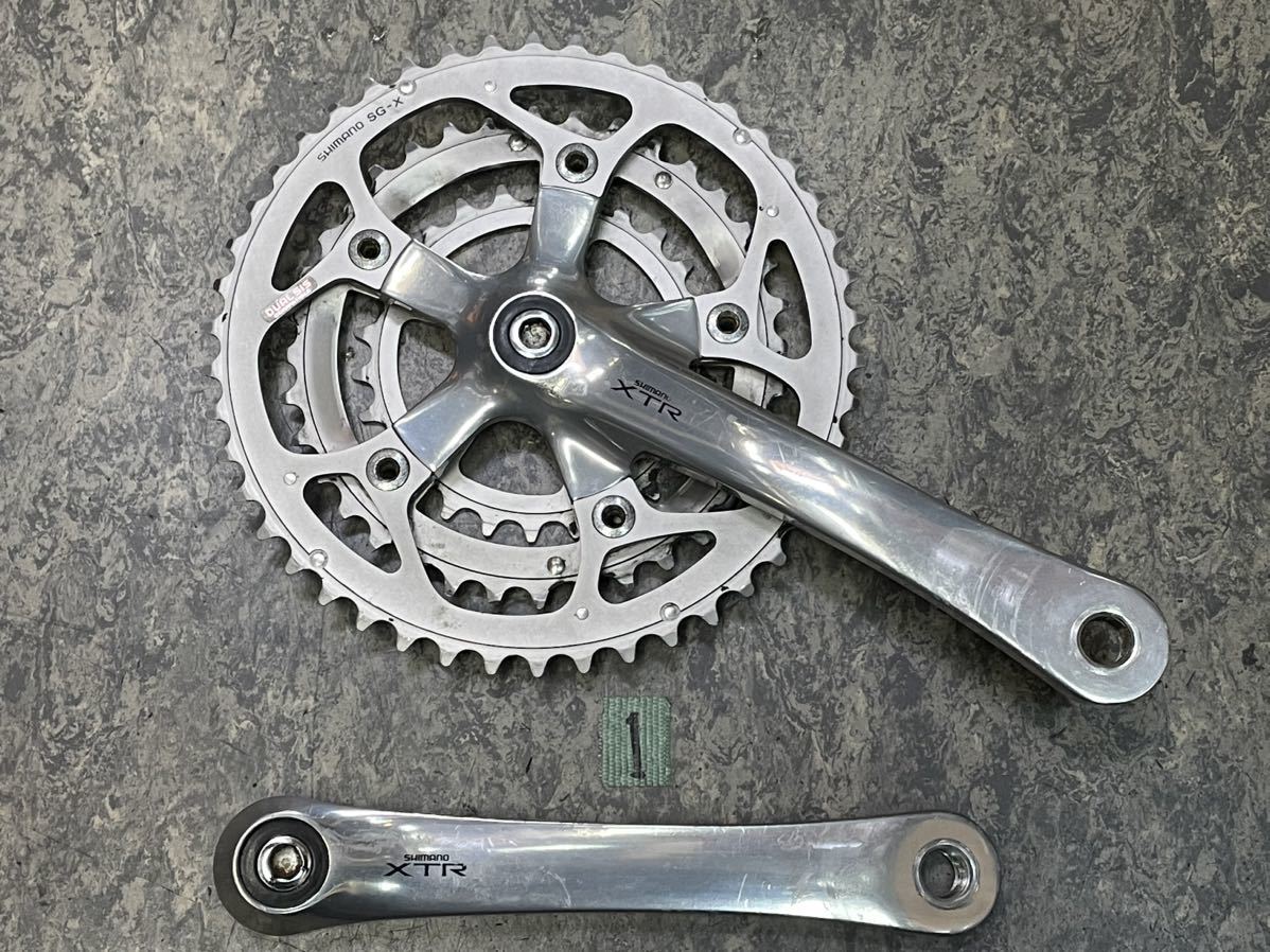 可動品 ビンテージ 『シマノ XTR FC-M900 クランクセット 175mm 46×36×26T』ヴィンテージ vintage shimano OLD MTB crank 初代XTR_画像1