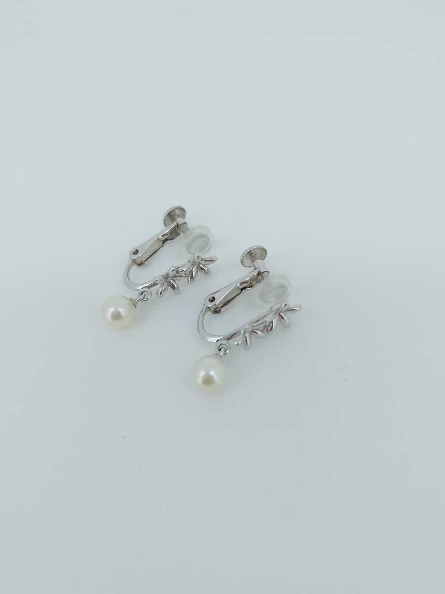  rice field cape TASAKI pearl earrings k18 wg