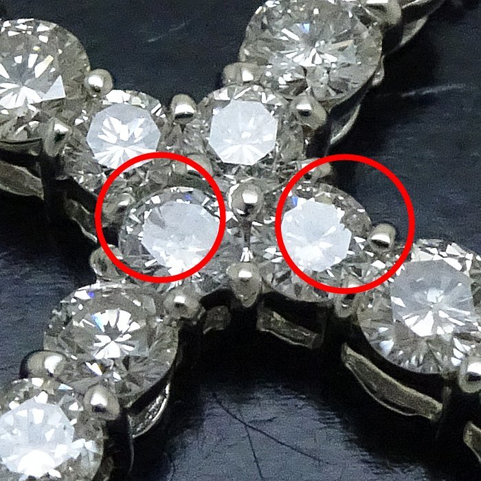 ダイヤモンド クロス ネックレス ダイヤモンド2.00ct 15石 Pt900