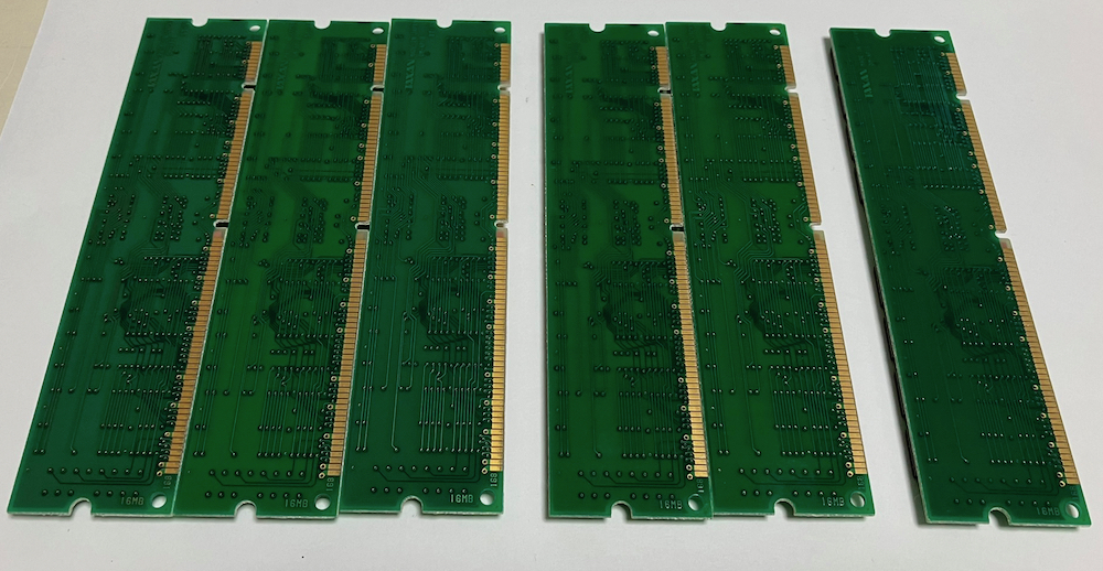 中古メモリー、TAXAN、168pin DIMM、5ボルト、16MB×6枚_画像2