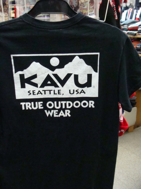 KAVU カブー バックプリント 半袖Tシャツ 黒 (S)【ネコポス可能】_画像1