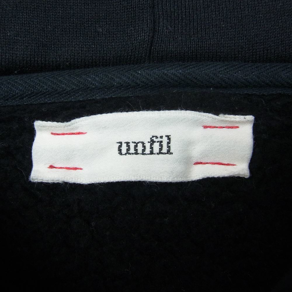 アンフィル UNFIL OEFL-UW218 cotton terry parka コットンテリー ワイド フーディー スウェット パーカー ブラック系 3【中古】_画像4